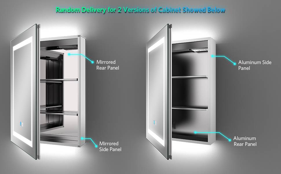 50 x 70cm LED Mirrored Cabinet with Touch-Switch Demister Shaver Socket CB08S