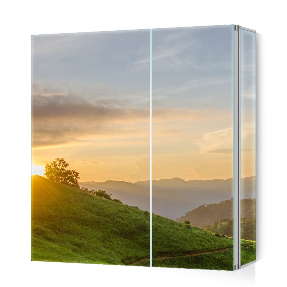 Non-illuminated Aluminum Mirror Cabinet With 2-Doors 650 x 600mm S02