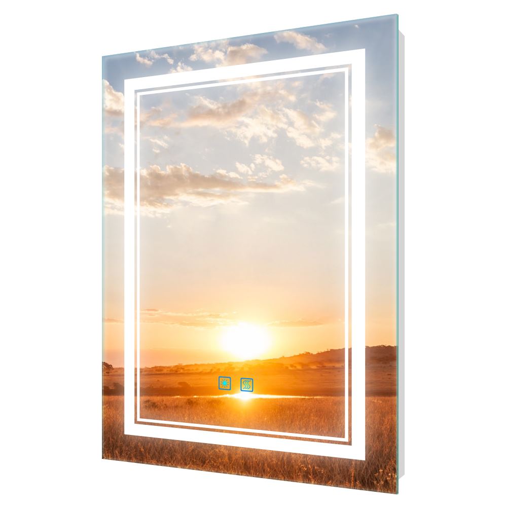 LUMIRRORS® LED Bathroom Mirror with 3-color Touch-Switch Anti-fog 50 x 70 cm (No cabinets)