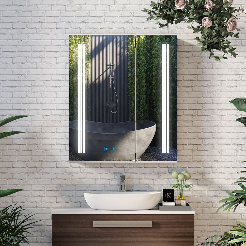 Lumirrors LED Bathroom Mirror Cabinet with Matt Black Aluminum Touch-S –  lumirrors