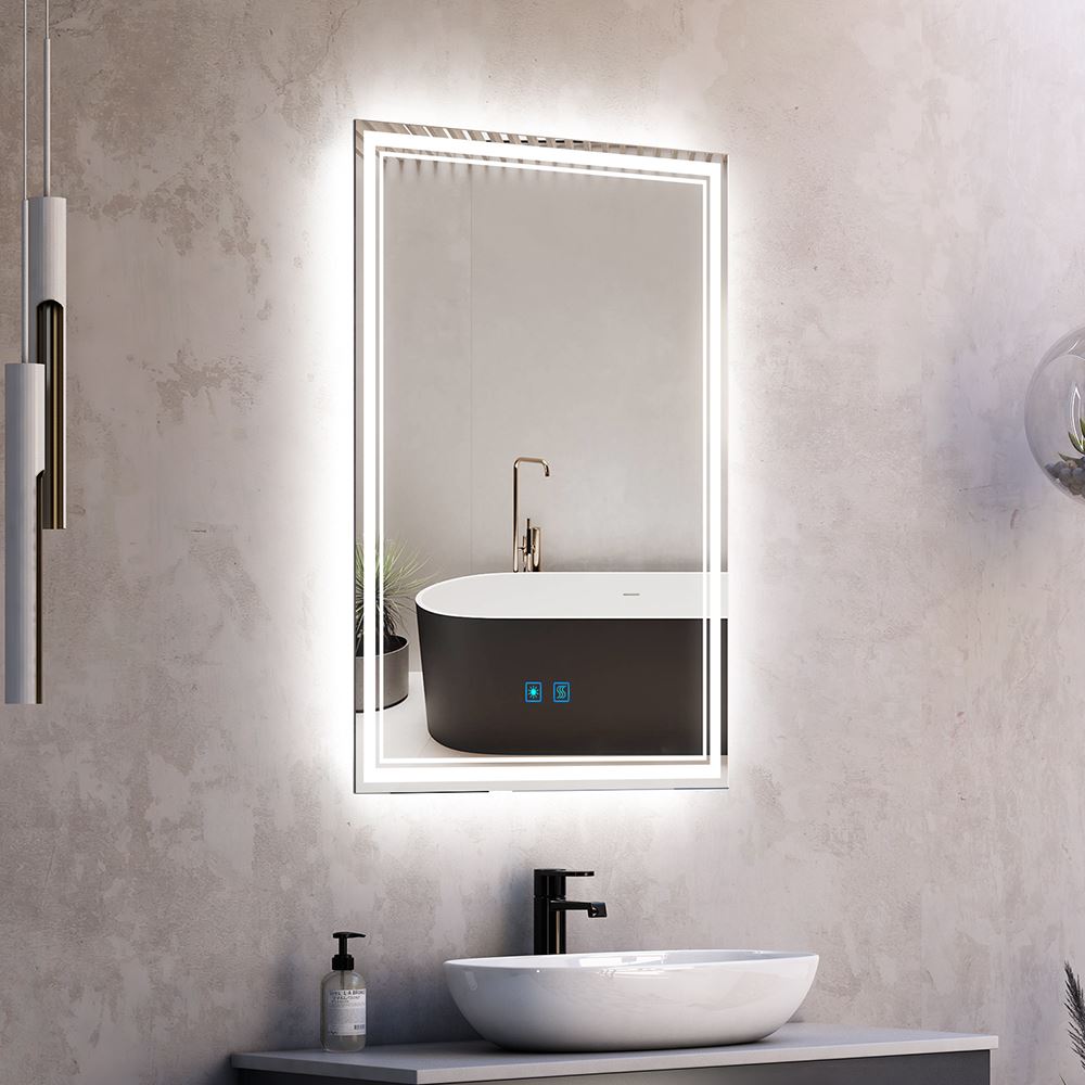 Led Bathroom Mirror With Demister Adjustable Color 50 x 70cm (No cabinets) MR14