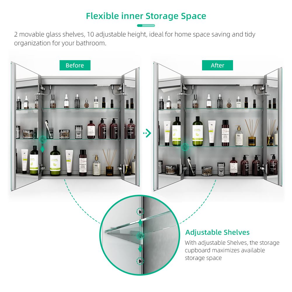 LUMIRRORS Mirror Cabinets Shelf Brackets
